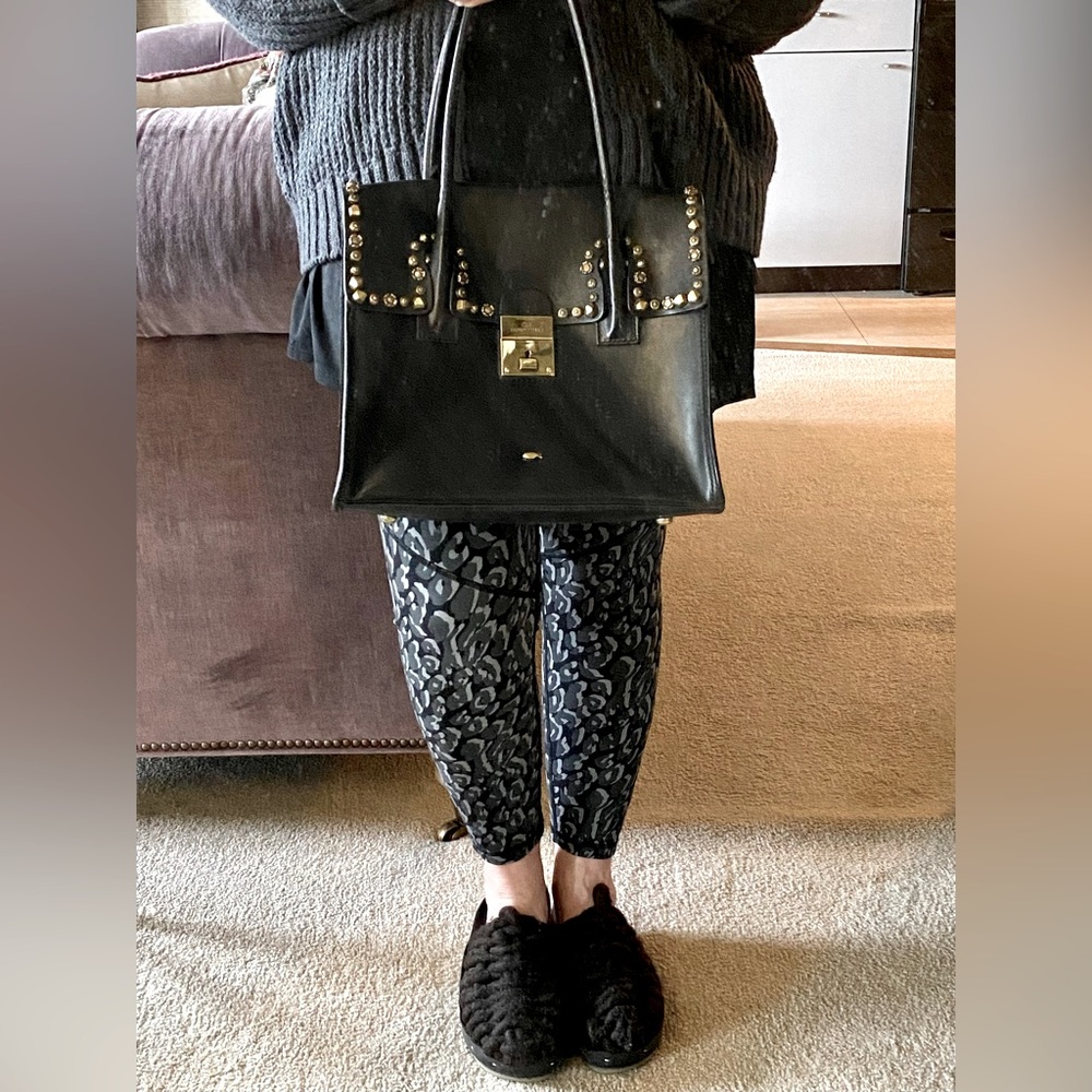 Campomaggi Handbag Black with Gold-toned Hardware and Embelishments